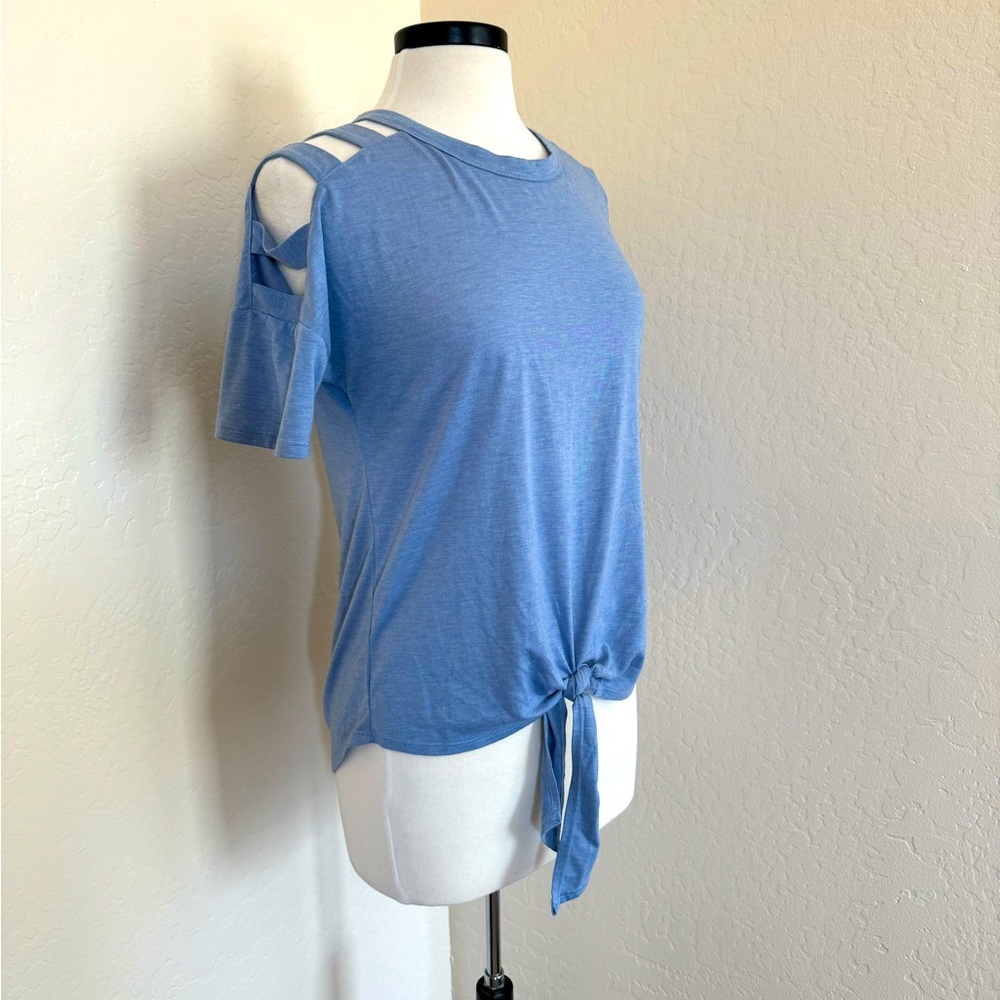 AUW Blue Front Tie top, S